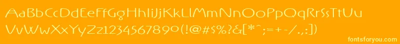 Шрифт RxOnezero – жёлтые шрифты на оранжевом фоне