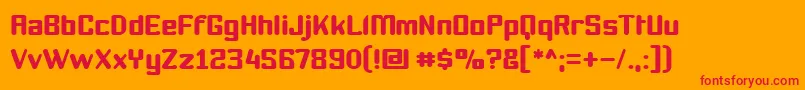 フォントYouthanasia – オレンジの背景に赤い文字