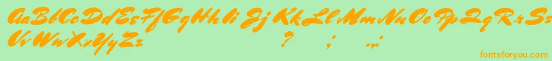 BluelminRonald Font – Orange Fonts on Green Background