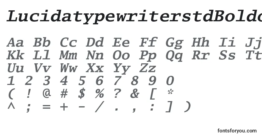 Czcionka LucidatypewriterstdBoldobl – alfabet, cyfry, specjalne znaki