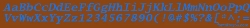 LucidatypewriterstdBoldobl Font – Blue Fonts on Brown Background