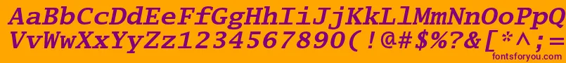 LucidatypewriterstdBoldobl Font – Purple Fonts on Orange Background