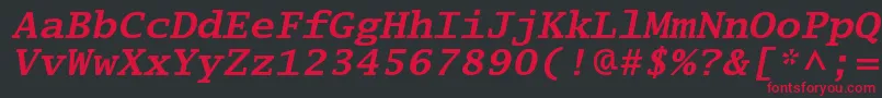 フォントLucidatypewriterstdBoldobl – 黒い背景に赤い文字