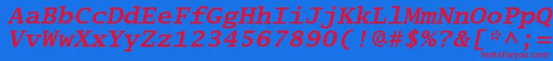 LucidatypewriterstdBoldobl Font – Red Fonts on Blue Background