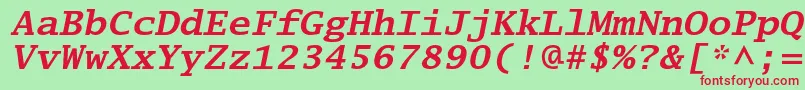 LucidatypewriterstdBoldobl Font – Red Fonts on Green Background