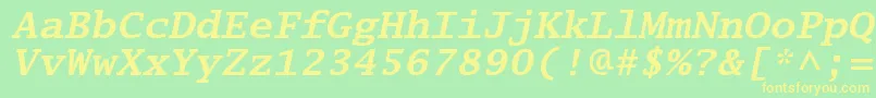 LucidatypewriterstdBoldobl Font – Yellow Fonts on Green Background