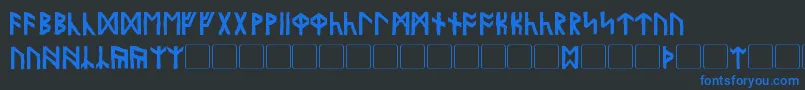 Garriott Font – Blue Fonts on Black Background