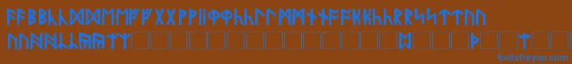 Garriott Font – Blue Fonts on Brown Background