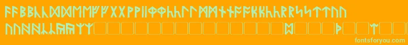 Garriott Font – Green Fonts on Orange Background