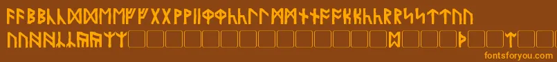 Garriott Font – Orange Fonts on Brown Background
