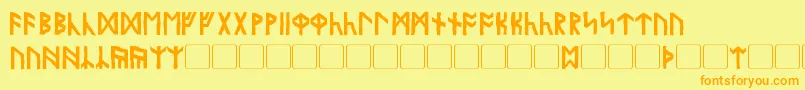 Garriott Font – Orange Fonts on Yellow Background