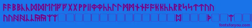 Garriott Font – Purple Fonts on Blue Background