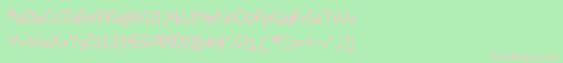 CindyyosHandwriting Font – Pink Fonts on Green Background