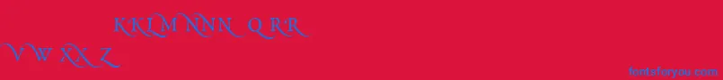 PoeticaRomanSmallCapitalsAlternate Font – Blue Fonts on Red Background