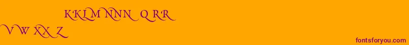 PoeticaRomanSmallCapitalsAlternate Font – Purple Fonts on Orange Background