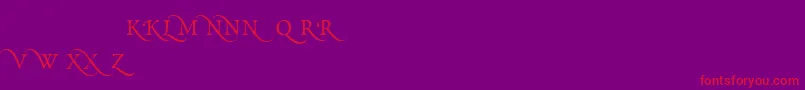 フォントPoeticaRomanSmallCapitalsAlternate – 紫の背景に赤い文字