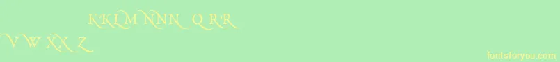 PoeticaRomanSmallCapitalsAlternate Font – Yellow Fonts on Green Background