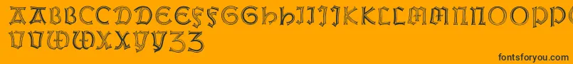 Weissgotnitials Font – Black Fonts on Orange Background