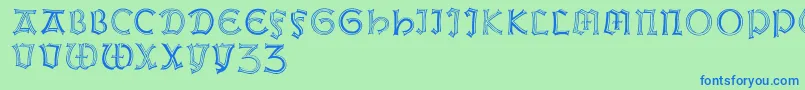 Weissgotnitials Font – Blue Fonts on Green Background