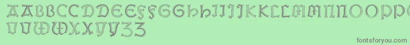 フォントWeissgotnitials – 緑の背景に灰色の文字