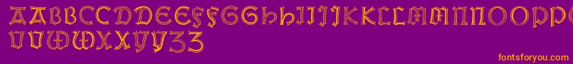 Weissgotnitials Font – Orange Fonts on Purple Background