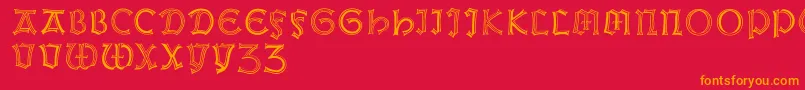 Weissgotnitials Font – Orange Fonts on Red Background