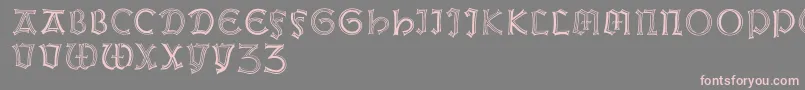 フォントWeissgotnitials – 灰色の背景にピンクのフォント