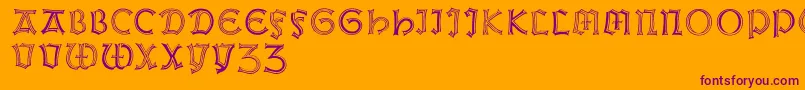 Weissgotnitials Font – Purple Fonts on Orange Background