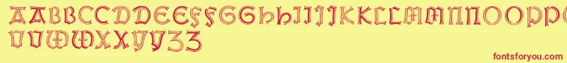 Weissgotnitials Font – Red Fonts on Yellow Background