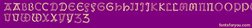 Weissgotnitials Font – Yellow Fonts on Purple Background