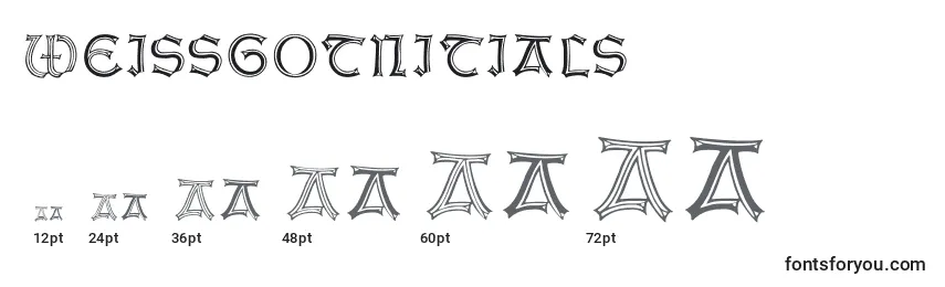 Größen der Schriftart Weissgotnitials