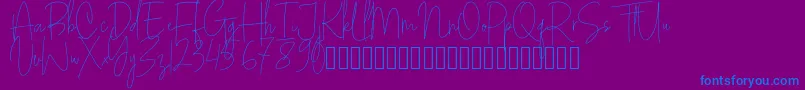 フォントWhiteApparel – 紫色の背景に青い文字