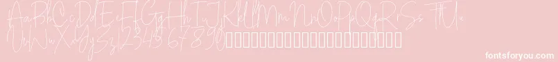 フォントWhiteApparel – ピンクの背景に白い文字