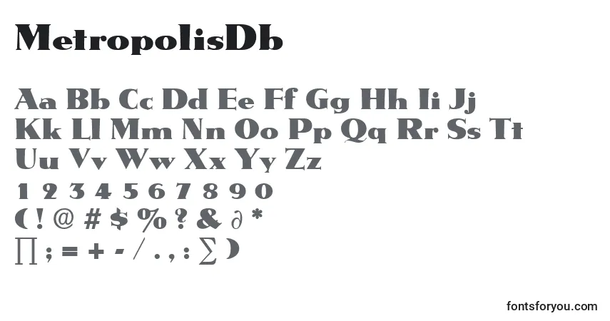 Fuente MetropolisDb - alfabeto, números, caracteres especiales