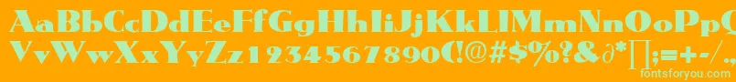 MetropolisDb Font – Green Fonts on Orange Background