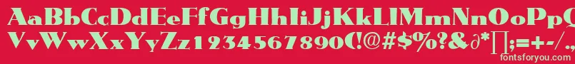 Шрифт MetropolisDb – зелёные шрифты на красном фоне