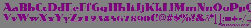 フォントMetropolisDb – 紫色のフォント、灰色の背景