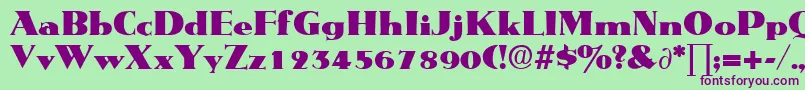 Шрифт MetropolisDb – фиолетовые шрифты на зелёном фоне