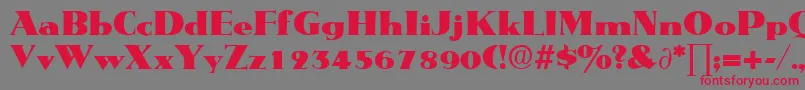 フォントMetropolisDb – 赤い文字の灰色の背景