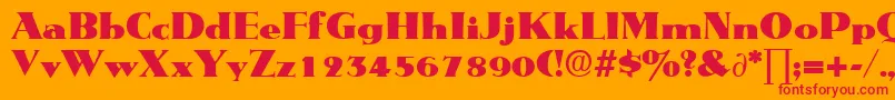 MetropolisDb Font – Red Fonts on Orange Background