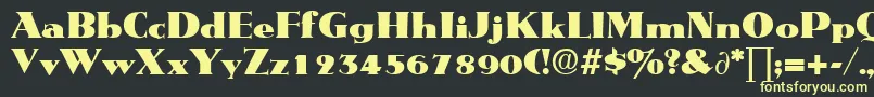 フォントMetropolisDb – 黒い背景に黄色の文字