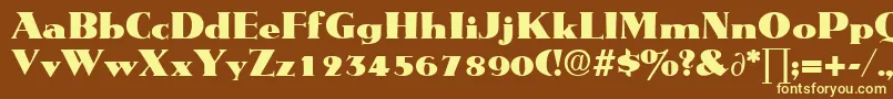 MetropolisDb-fontti – keltaiset fontit ruskealla taustalla