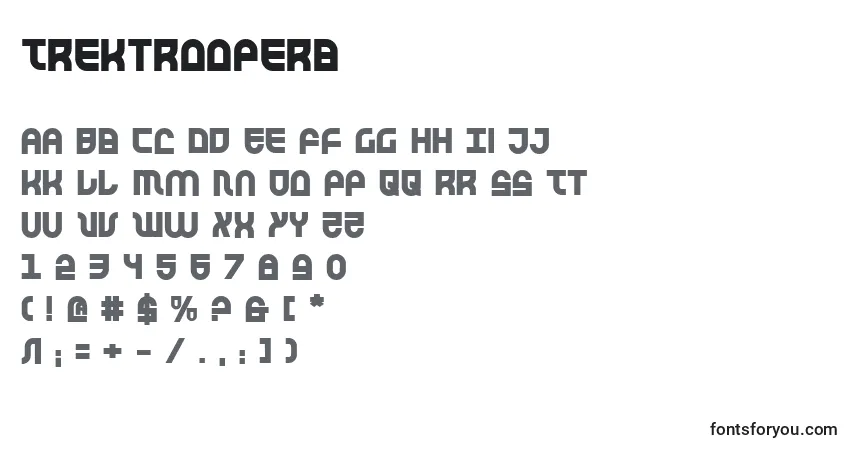 Schriftart Trektrooperb – Alphabet, Zahlen, spezielle Symbole