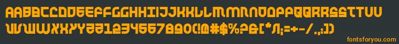 フォントTrektrooperb – 黒い背景にオレンジの文字