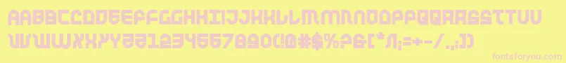 Trektrooperb-fontti – vaaleanpunaiset fontit keltaisella taustalla