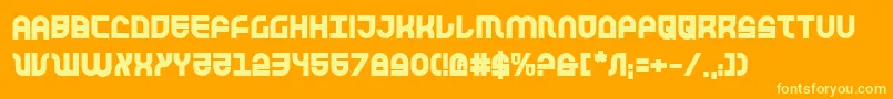 Trektrooperb Font – Yellow Fonts on Orange Background