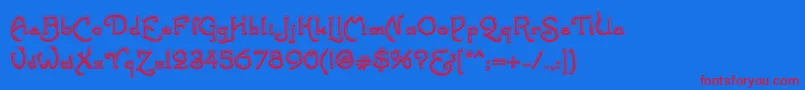 SantassleighfullDeluxe Font – Red Fonts on Blue Background