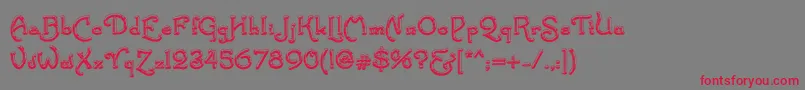 SantassleighfullDeluxe Font – Red Fonts on Gray Background