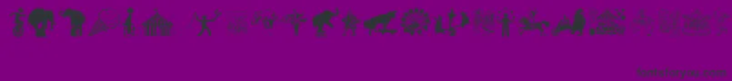 CircusAndFair-fontti – mustat fontit violetilla taustalla