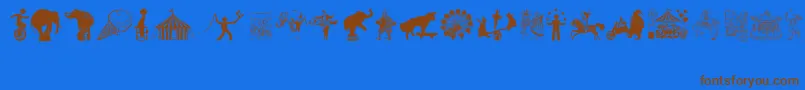 CircusAndFair Font – Brown Fonts on Blue Background